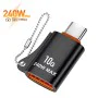 Techsuit - Премиум OTG адаптер HyperPort (A1) - USB 3.0 женски към Type-C мъжки, 10Gbps, 240W, алуминиева сплав - черен / оранжев