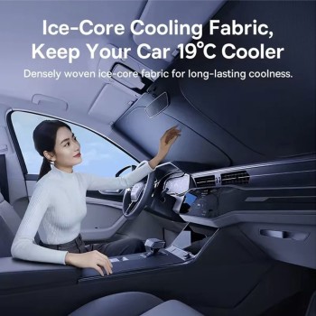 Baseus - Слънцезащитен щит за ветроходство GoTrip DT1 (C0118200) - UPF2000+, 99.95% UV защита, 80 x 150 см - Черен