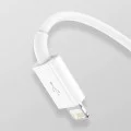 Baseus - Кабел за данни Superior Series (P10320105221-00) - USB към Type-C, Micro-USB, Lightning, Бързо зареждане, 1 м - Звездно бял