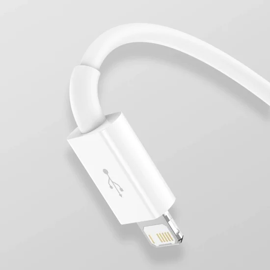 Baseus - Кабел за данни Superior Series (P10320105221-00) - USB към Type-C, Micro-USB, Lightning, Бързо зареждане, 1 м - Звездно бял