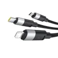 Baseus - Кабел за данни (P10319900111-01) - USB към Type-C, Lightning, Micro-USB, 100W, 1.5 м - Черен
