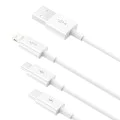 Baseus - Кабел за данни (P10320105221-01) - USB към Type-C, Lightning, Micro-USB, 3.5A, 0.5 м - Бял