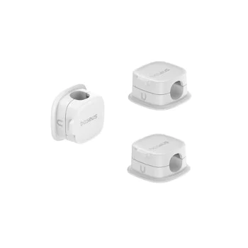 Baseus - Кабел органайзер Lite Series Magnetic (B01331106211-00) - 3 броя, лепило 3M - бял