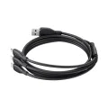 Baseus - Ултрабърз кабел за данни (P10376303121-00) - Бързо зареждане, USB към Micro-USB, Lightning, USB-C, 3.5A, 1.3 м - Черен