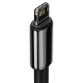 Baseus - Кабел за данни Tungsten Gold (CALWJ-A01) - USB-A към Lightning, 2.4A, 480Mbps, 20W, 2m - Черен