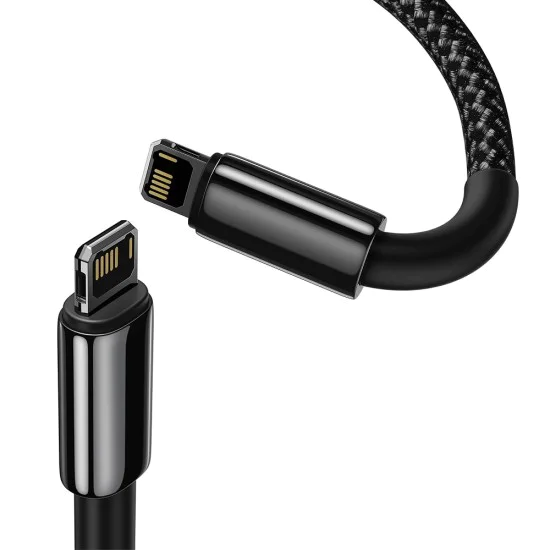 Baseus - Кабел за данни Tungsten Gold (CATLWJ-01) - Type-C към Lightning, 20W, 1 м - Черен