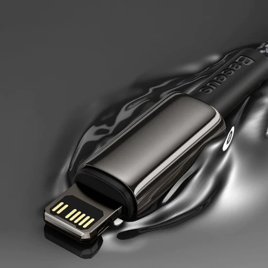 Baseus - Кабел за данни Tungsten Gold (CATLWJ-01) - Type-C към Lightning, 20W, 1 м - Черен