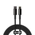 Baseus - Кабел за данни Tungsten Gold (CATLWJ-01) - Type-C към Lightning, 20W, 1 м - Черен