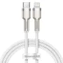 Baseus - Кабел за данни Cafule Series Metal (CATLJK-A02) - Type-C към Lightning, Бързо зареждане, 20W, 480Mbps, 1m - Бял