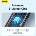 Baseus - Кабел за данни Tungsten Gold (CAWJ040201) - Type-C към Type-C, Бързо зареждане, 240W, 3 м - Черен