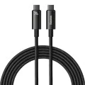 Baseus - Кабел за данни Tungsten Gold (CAWJ040201) - Type-C към Type-C, Бързо зареждане, 240W, 3 м - Черен