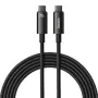 Baseus - Кабел за данни Tungsten Gold (CAWJ040201) - Type-C към Type-C, Бързо зареждане, 240W, 3 м - Черен
