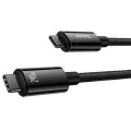 Baseus - Кабел за данни Tungsten Gold (CAWJ040101) - Type-C към Type-C, Бързо зареждане, 240W, 2 м - Черен