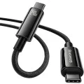 Baseus - Кабел за данни Tungsten Gold (CAWJ040001) - Type-C към Type-C, Бързо зареждане, 240W, 1 м - Черен