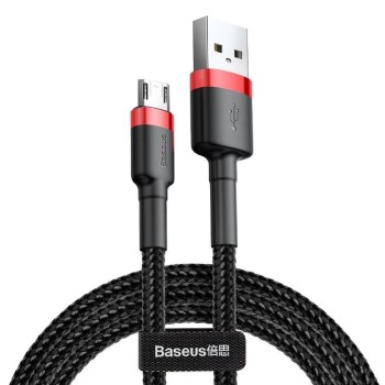 Baseus - Кабел за данни Cafule (CAMKLF-B91) - USB към Micro-USB, 2.4A, 1m - Червен и Черен