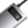 Baseus - Докинг станция Metal Glam (CAHUB-CY0G) - Type-C към 2x USB, Type-C, HDMI, 4K@30 Hz, PD100W - Сив