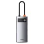 Baseus - Докинг станция Metal Glam (CAHUB-CY0G) - Type-C към 2x USB, Type-C, HDMI, 4K@30 Hz, PD100W - Сив