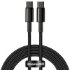 Baseus - Кабел за данни Tungsten Gold (CATWJ-A01) - Type-C към Type-C, Бързо зареждане, 100W, 2 м - Черен