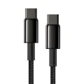 Baseus - Кабел за данни Tungsten Gold (CATWJ-01) - Type-C към Type-C, Бързо зареждане, 100W, 1 м - Черен