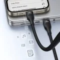 Baseus - Кабел за данни Flash Series 3 (P10377502111-00) - Бързо зареждане, USB-C към 2x USB-C, Lightning, 100W, 480Mbps, 1.5 м - Черен