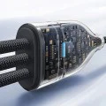 Baseus - Кабел за данни Flash Series 3 (P10377502111-00) - Бързо зареждане, USB-C към 2x USB-C, Lightning, 100W, 480Mbps, 1.5 м - Черен