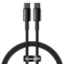 Baseus - Кабел за данни Tungsten Gold (CATWJ-01) - Type-C към Type-C, Бързо зареждане, 100W, 1 м - Черен