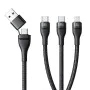 Кабел за данни Flash Series 3 (P10377501111-00) - Baseus - Бързо зареждане, USB/USB-C към Lightning/2x USB-C, 100W, 1.5м - Черно