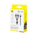 Baseus - Кабел за данни StarSpeed ​​(P10319900211-00) - Бързо зареждане, USB към Micro-USB, Type-C, Lightning, 100W, 1.5 м - Бял