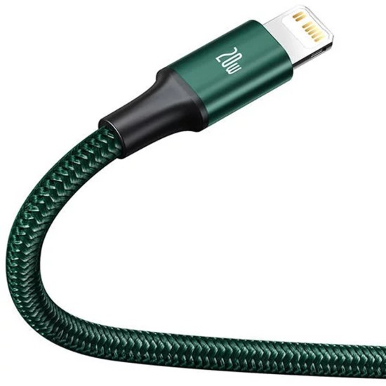 Baseus - Кабел за данни Rapid Series (CAMLT-SC06) - Бързо зареждане, 3 в 1, USB-C към Lightning, Micro-USB, USB-C, 20W, 1.5 м - Зелен