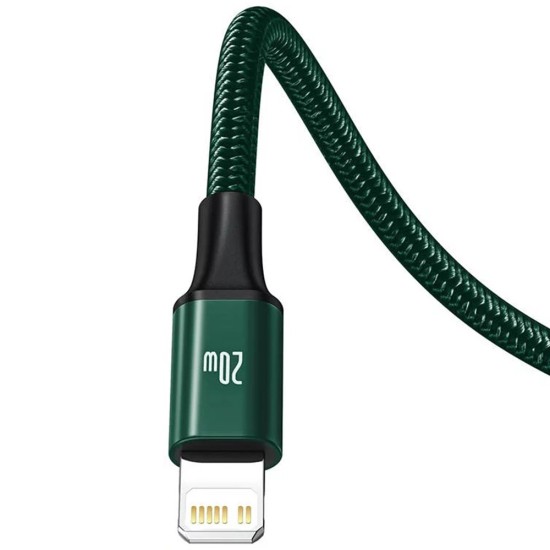Baseus - Кабел за данни Rapid Series (CAMLT-SC06) - Бързо зареждане, 3 в 1, USB-C към Lightning, Micro-USB, USB-C, 20W, 1.5 м - Зелен