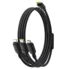 Кабел за данни Silky (P10377706123-00) - Baseus - 3в1 бързо зареждане, Type-C към Micro-USB/Lightning/USB-C, 100W, 1.5м - Космическо черно