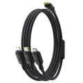 Кабел за данни Silky (P10377706123-00) - Baseus - 3в1 бързо зареждане, Type-C към Micro-USB/Lightning/USB-C, 100W, 1.5м - Космическо черно