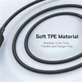 Кабел за данни Silky (P10377706123-00) - Baseus - 3в1 бързо зареждане, Type-C към Micro-USB/Lightning/USB-C, 100W, 1.5м - Космическо черно