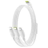 Baseus - Кабел за данни Silky (P10377706213-00) - Бързо зареждане, Type-C към Micro-USB, Lightning, USB-C, 100W, 1.5 м - Лунно бяло