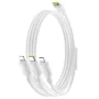 Baseus - Кабел за данни Silky (P10377706213-00) - Бързо зареждане, Type-C към Micro-USB, Lightning, USB-C, 100W, 1.5 м - Лунно бяло