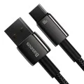 Baseus - Кабел за данни Tungsten Gold (CAWJ000101) - USB към Type-C, Супер бързо зареждане, 100W, 480Mbps, 2 м - Черен