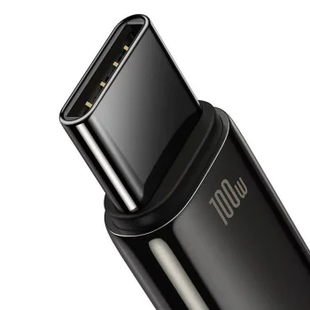 Baseus - Кабел за данни Tungsten Gold (CAWJ000001) - USB към Type-C, Супер бързо зареждане, 100W, 480Mbps, 1m - Черен
