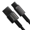 Baseus - Кабел за данни Tungsten Gold (CAWJ000001) - USB към Type-C, Супер бързо зареждане, 100W, 480Mbps, 1m - Черен