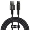 Baseus - Кабел за данни Tungsten Gold (CAWJ000001) - USB към Type-C, Супер бързо зареждане, 100W, 480Mbps, 1m - Черен