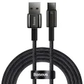 Baseus - Кабел за данни Tungsten Gold (CAWJ000001) - USB към Type-C, Супер бързо зареждане, 100W, 480Mbps, 1m - Черен