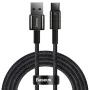Baseus - Кабел за данни Tungsten Gold (CAWJ000001) - USB към Type-C, Супер бързо зареждане, 100W, 480Mbps, 1m - Черен