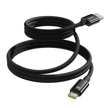 Baseus - Кабел за данни Tungsten Gold (P10319805111-02) - Type-C към USB, Супер бързо зареждане, 100W, 480Mbps, 1m - Черен