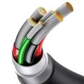 Baseus - Кабел за данни (P10377705213-00) - Бързо зареждане, USB към USB-C, Lightning, Micro-USB, 100W, 480Mbps, 1.5 м - Бял