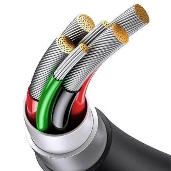 Baseus - Кабел за данни (P10377705213-00) - Бързо зареждане, USB към USB-C, Lightning, Micro-USB, 100W, 480Mbps, 1.5 м - Бял