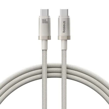 Baseus - Кабел за данни (P10378100G21-00) - Type-C, Бързо зареждане, PD100W, 480Mbps, E-Mark Smart Chip, 1 м - Galaxy Titanium Gold