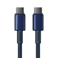 Baseus - Кабел за данни Tungsten Gold (P10319800321-04) - Type-C към Type-C, Супер бързо зареждане, 100W, 480Mbps, 2 м - Тъмносин