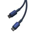 Baseus - Кабел за данни Tungsten Gold (P10319800321-04) - Type-C към Type-C, Супер бързо зареждане, 100W, 480Mbps, 2 м - Тъмносин