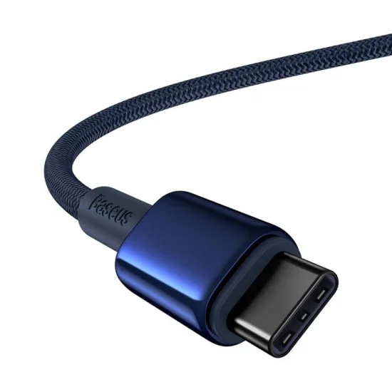 Baseus - Кабел за данни Tungsten Gold (P10319800321-04) - Type-C към Type-C, Супер бързо зареждане, 100W, 480Mbps, 2 м - Тъмносин
