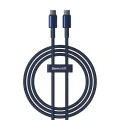 Baseus - Кабел за данни Tungsten Gold (P10319800321-04) - Type-C към Type-C, Супер бързо зареждане, 100W, 480Mbps, 2 м - Тъмносин