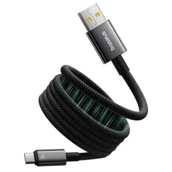 Baseus - Кабел за данни Tungsten Gold (P10319805111-02) - Type-C към USB, Супер бързо зареждане, 100W, 480Mbps, 1m - Черен